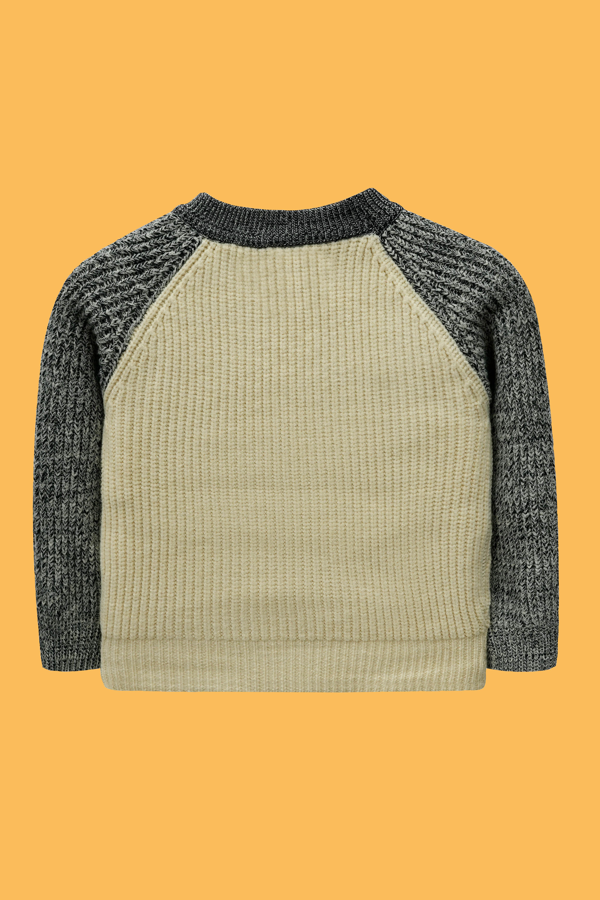 Little Boys’ R-Neck Wool Cardigan - Grey