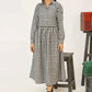 Women Woven Long Dress - Checkered