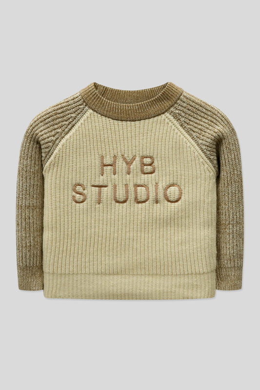 Little Boys’ R-Neck Wool Cardigan - Honey