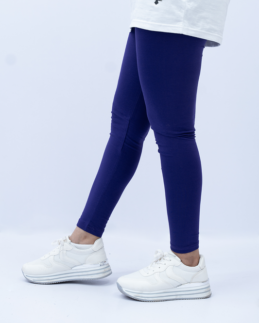 Women Plain Tights - Violet Indigo
