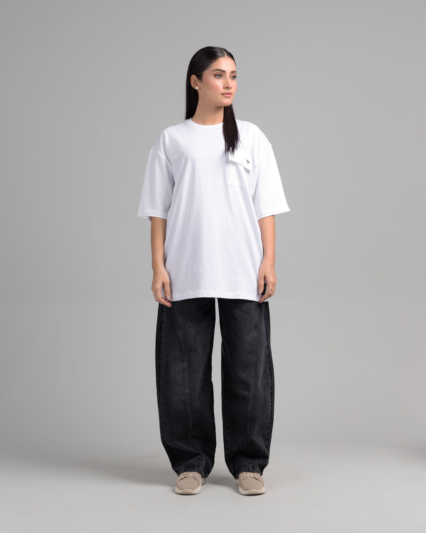 Women Boxy Fit Cotton T-Shirt - White