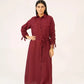 Women Woven Long Dress - Maroon - Harwage