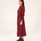 Women Woven Long Dress - Maroon - Harwage