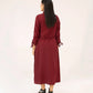 Women Woven Long Dress - Maroon - Harwage