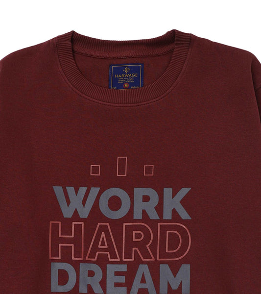 Men Regular Fit Sweatshirt – Maroon - Harwage