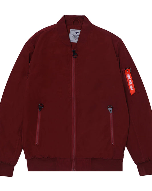 Men Regular Fit Parachute Jacket – Maroon - Harwage