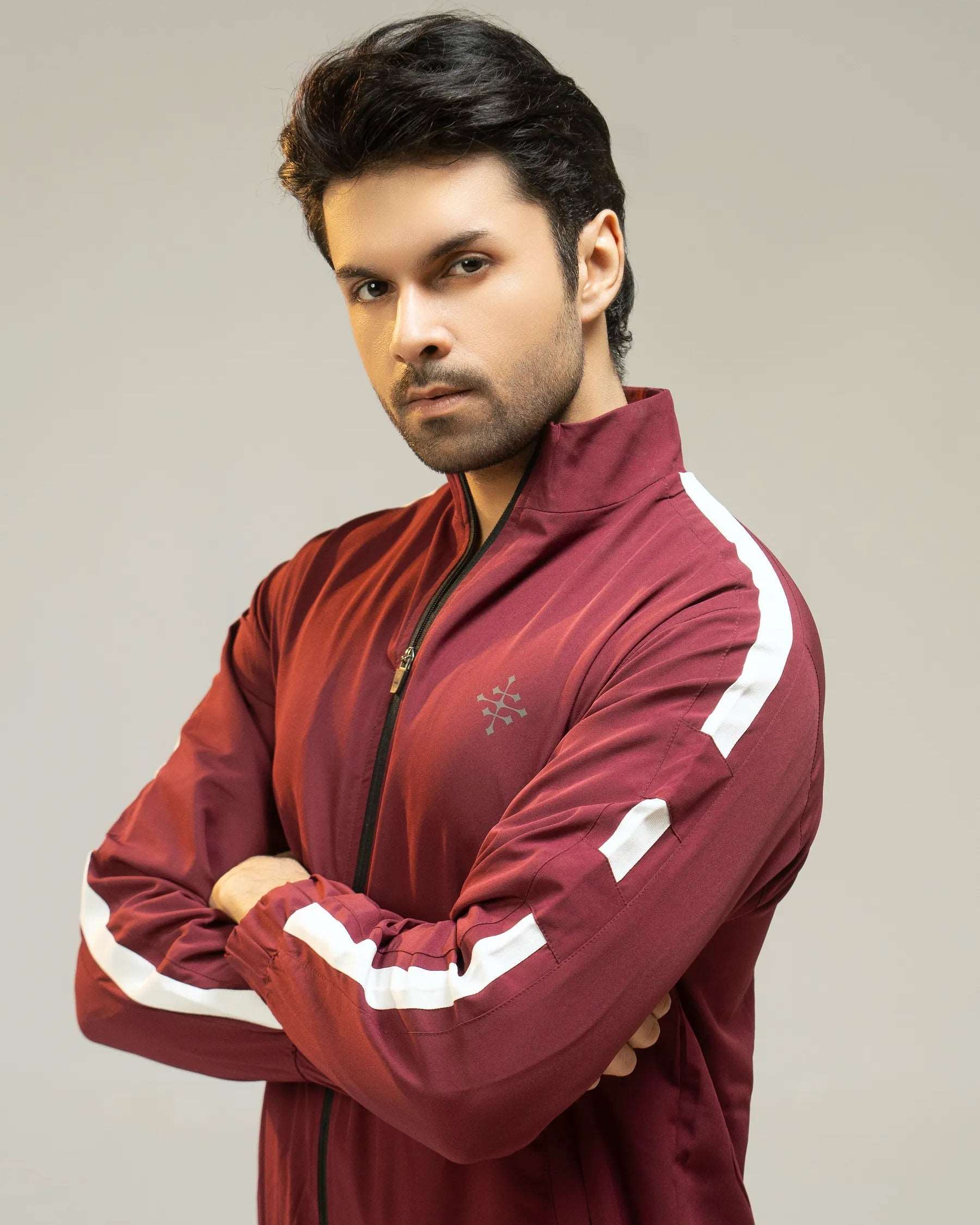 Men Regular Fit Tracksuit – Maroon