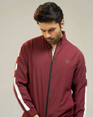 Men Regular Fit Tracksuit – Maroon