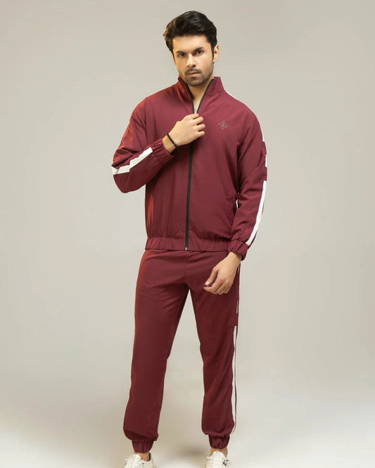 Men Regular Fit Tracksuit – Maroon - Harwage