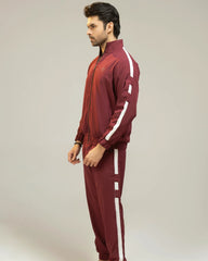 Men Regular Fit Tracksuit – Maroon