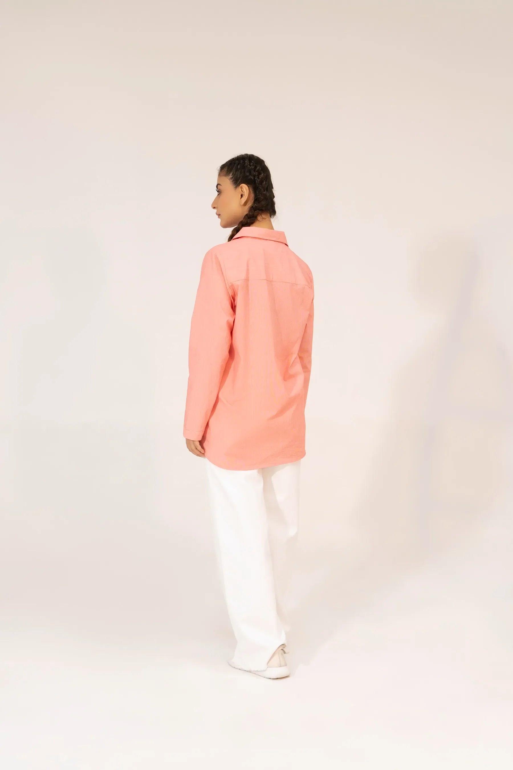 Women Printed Shirt- Red/White - Harwage