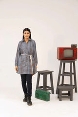 Women Tunic Dress Shirt - Multi Checkered