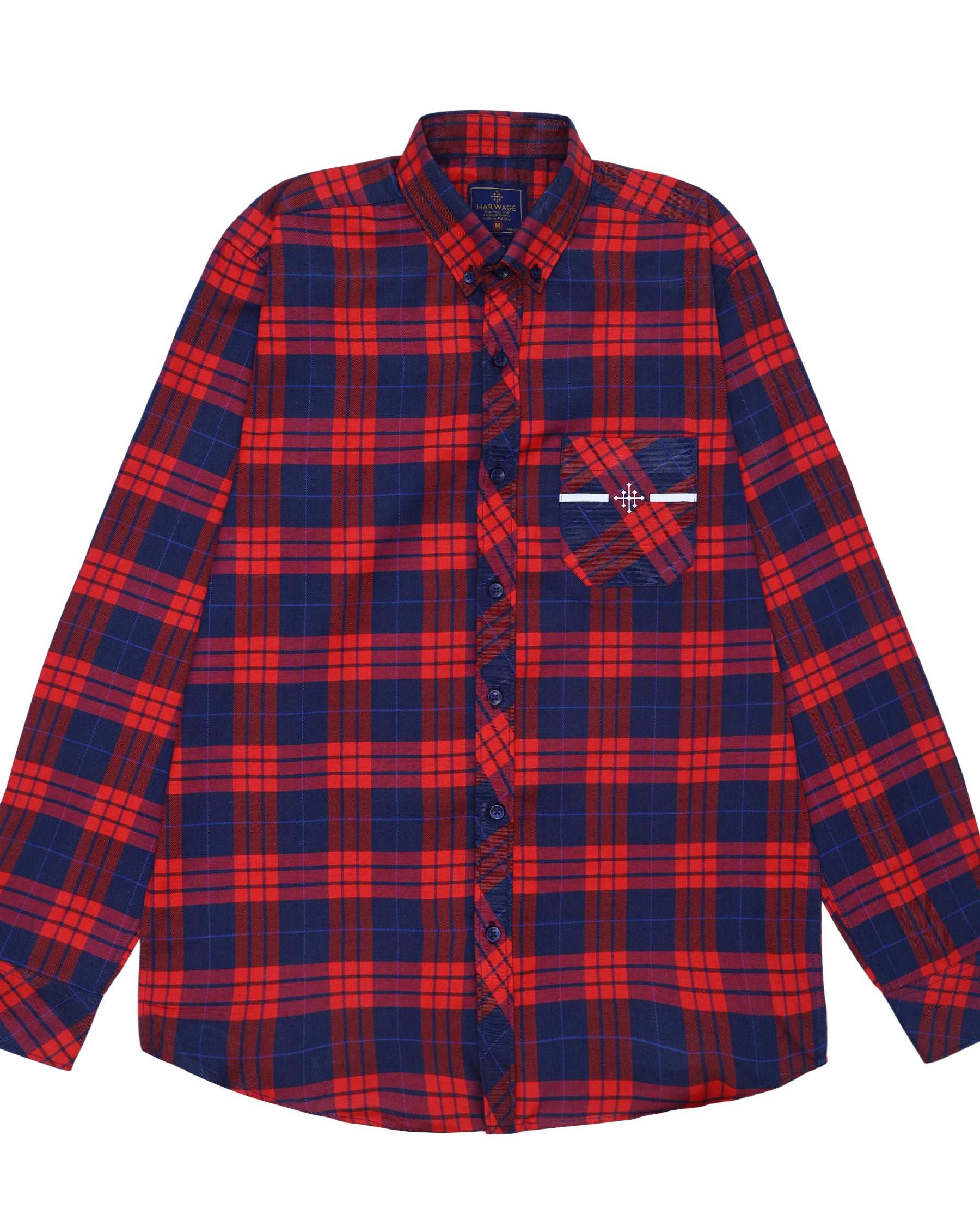 Men Woven Casual Shirt – Fiery Red Check - Harwage