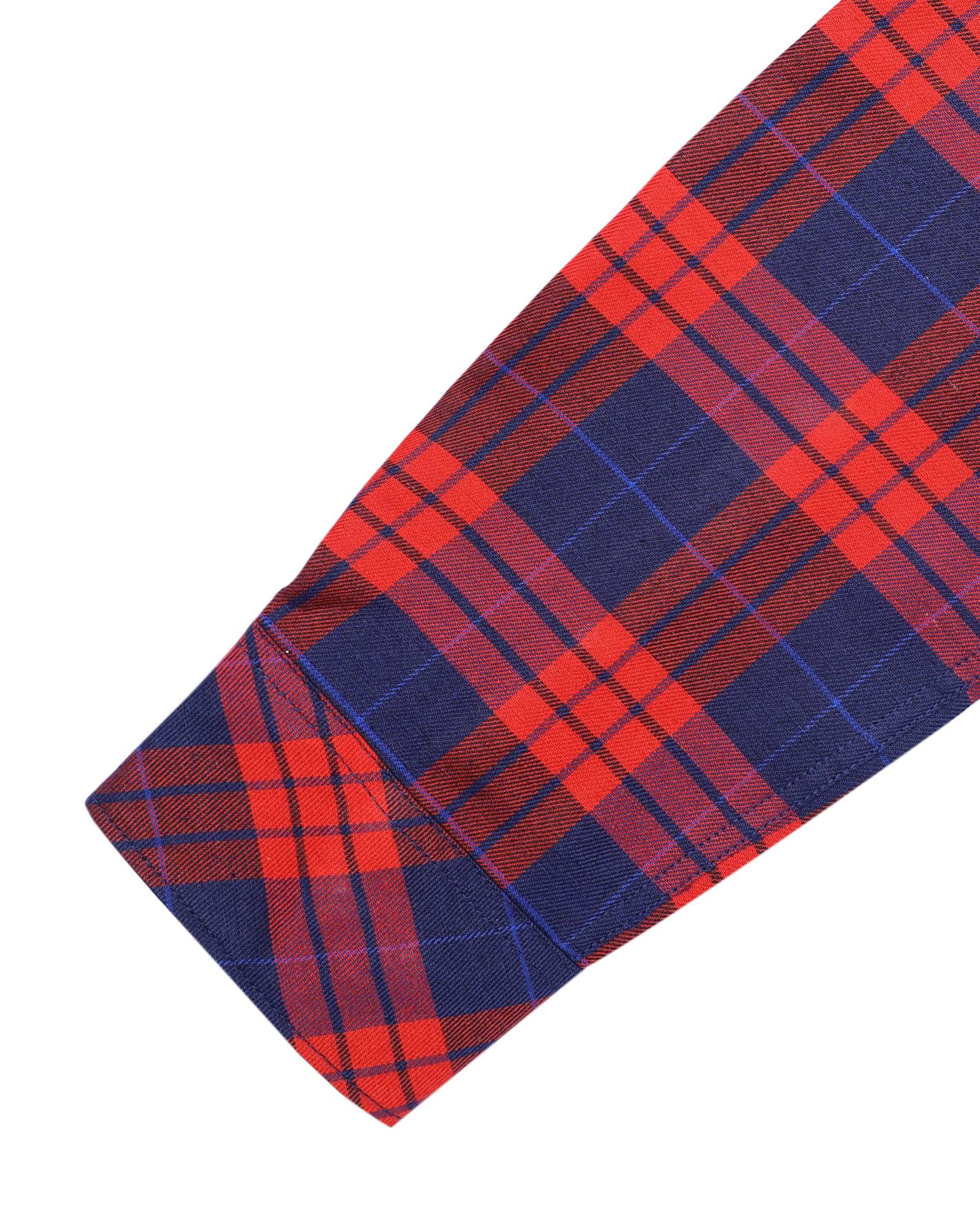 Men Woven Casual Shirt – Fiery Red Check - Harwage
