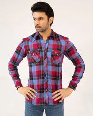 Men Casual Shirt – Maroon Checkered