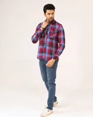 Men Casual Shirt – Maroon Checkered