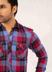 Men Casual Shirt – Maroon Checkered