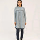 Women Tunic Dress Shirt - Carrot Blue - Harwage