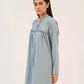 Women Tunic Dress Shirt - Carrot Blue - Harwage