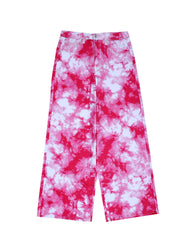 Women Tie & Dye Wide Leg Jeans – Fuchsia Pink