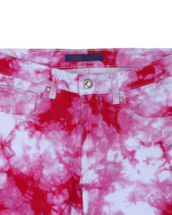 Women Tie & Dye Wide Leg Jeans – Fuchsia Pink