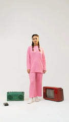 Women Plain Co-Ord Set - Pink - Harwage