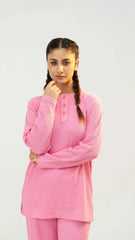 Women Plain Co-Ord Set - Pink - Harwage