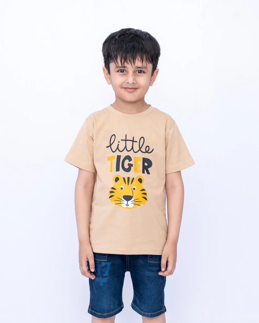 Little Boys Graphic Tee – Almond Buff