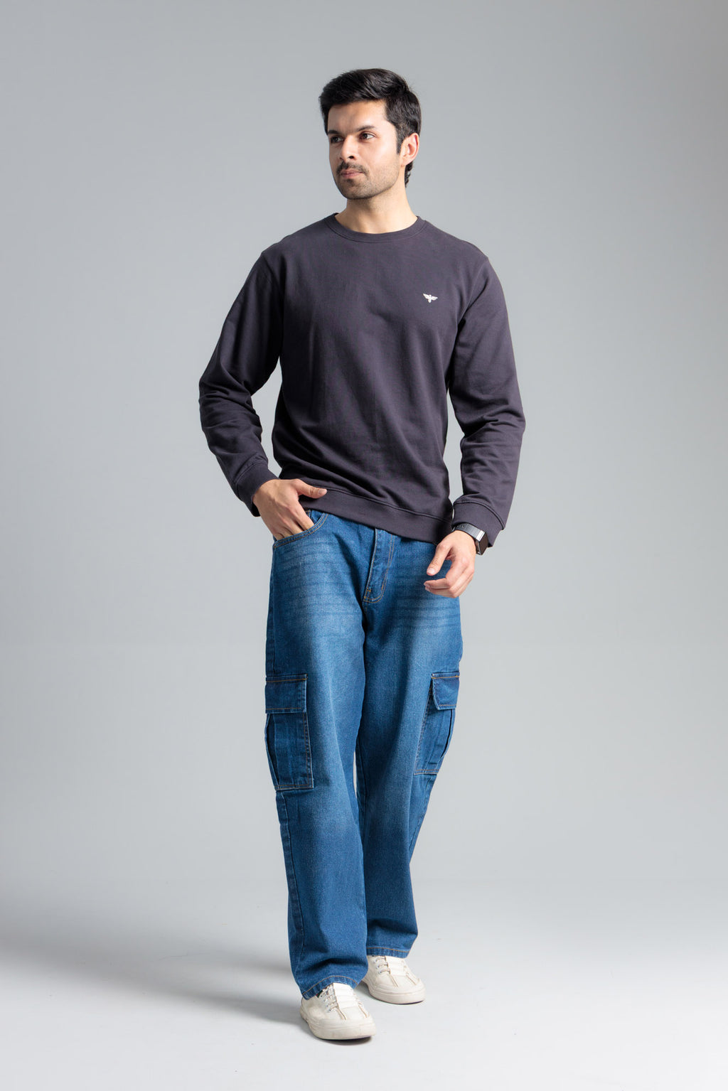 Men’s Oversized Sweatshirt - Charcoal Melange