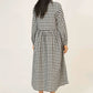 Women Woven Long Dress - Checkered