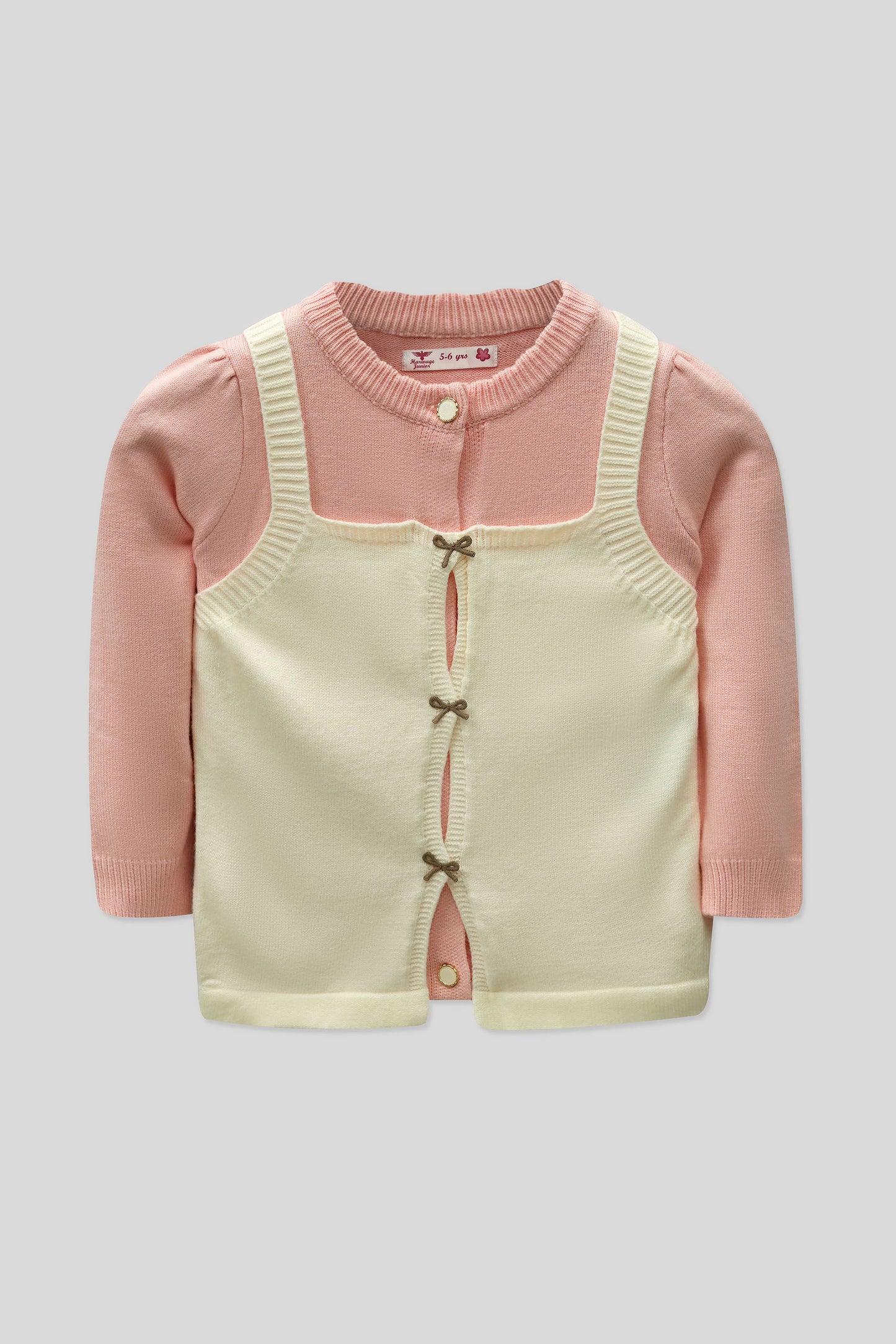 Little Girls’ Wool Jersey Frock - Blush