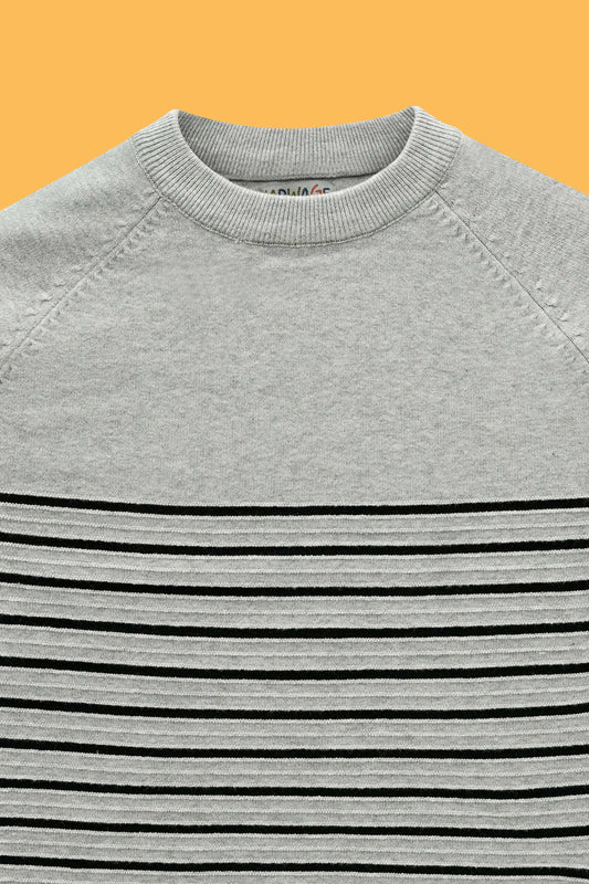 Junior Boys’ R-Neck Wool Cardigan - Grey