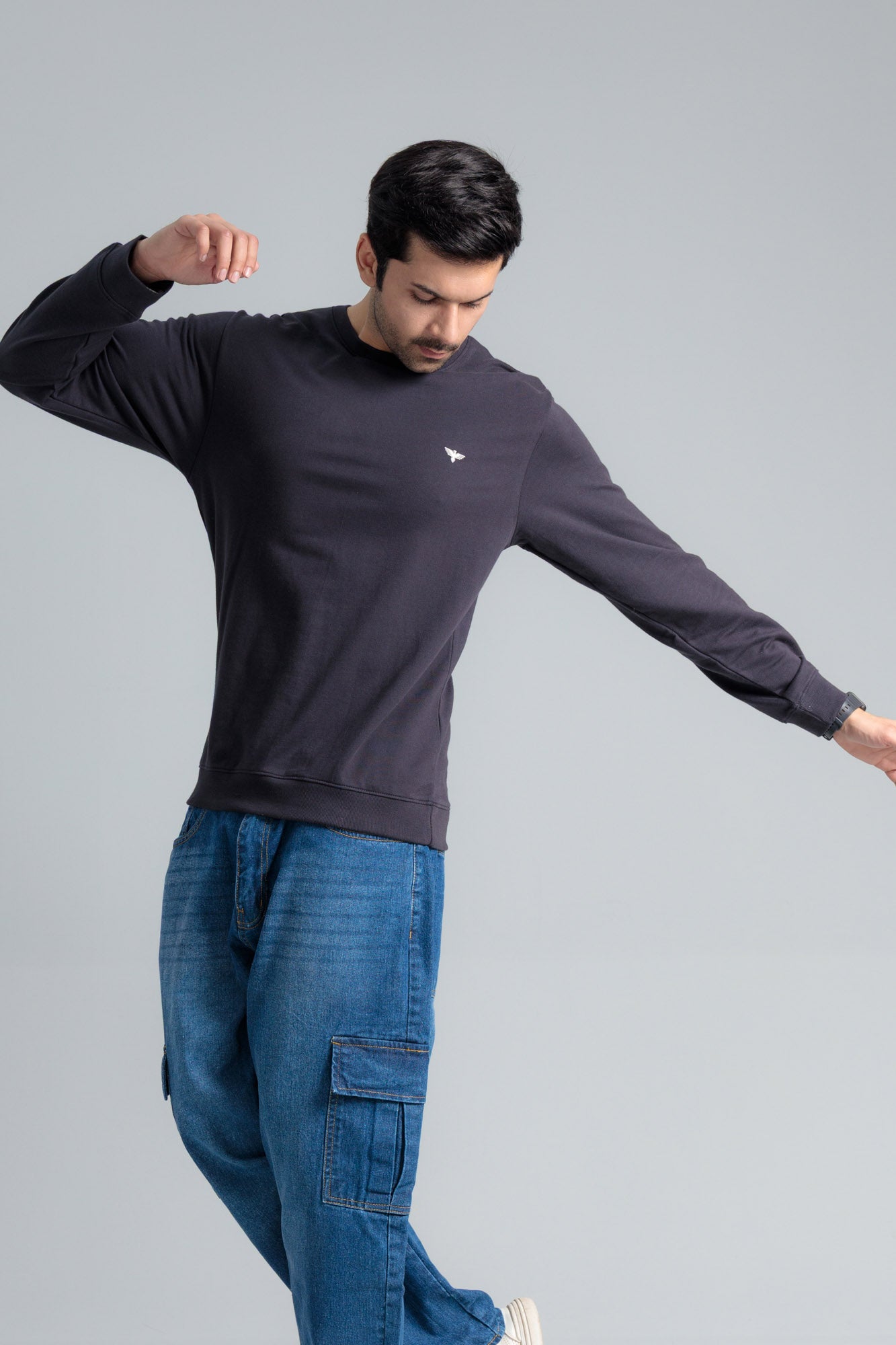 Men’s Oversized Sweatshirt - Charcoal Melange