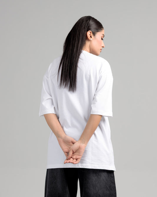 Women Boxy Fit Cotton T-Shirt - White