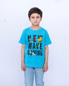 Kids Graphic T-Shirt – Cyan Blue