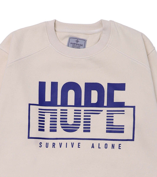 Men Regular Fit SweatShirt – Cream - Harwage