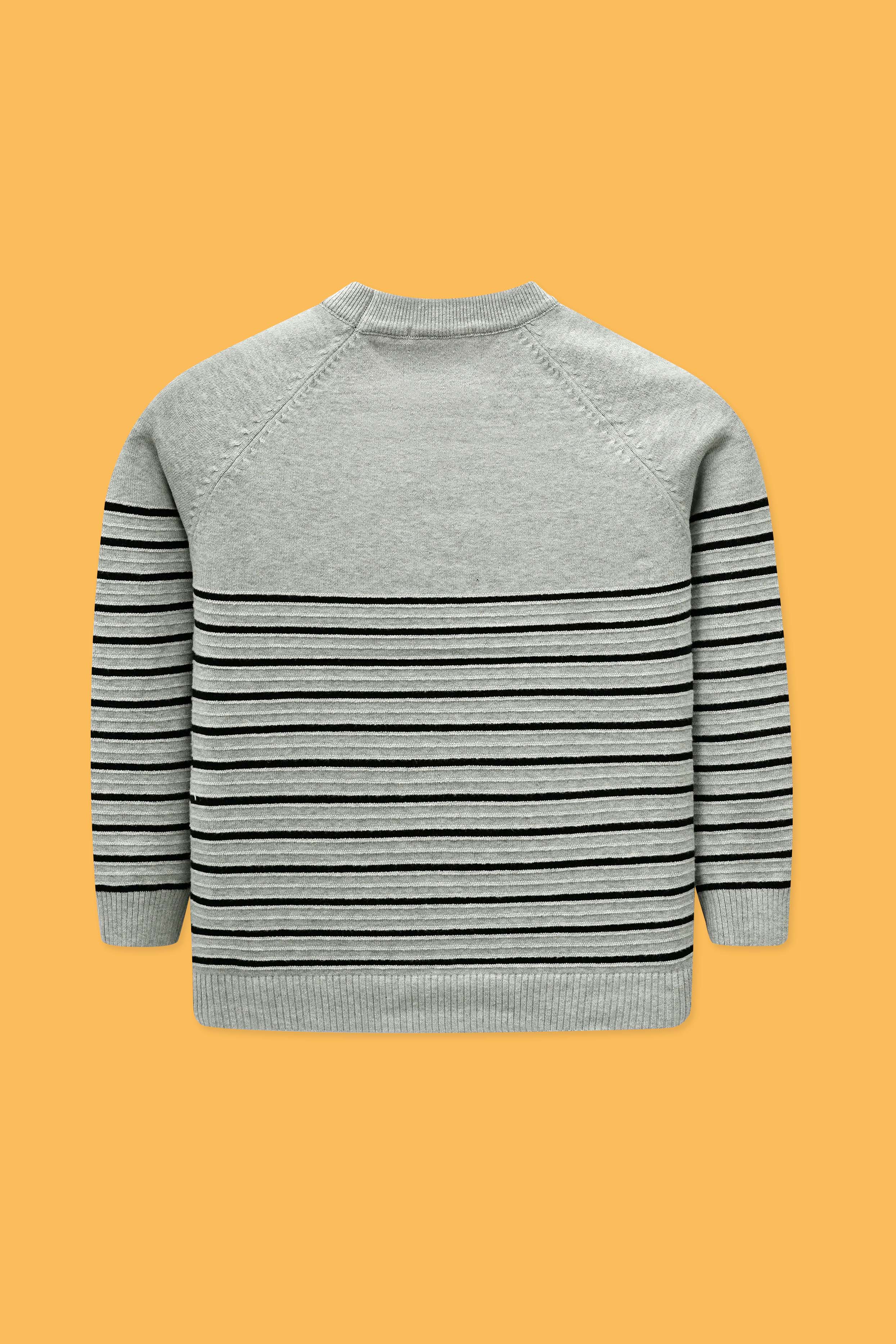 Junior Boys’ R-Neck Wool Cardigan - Grey