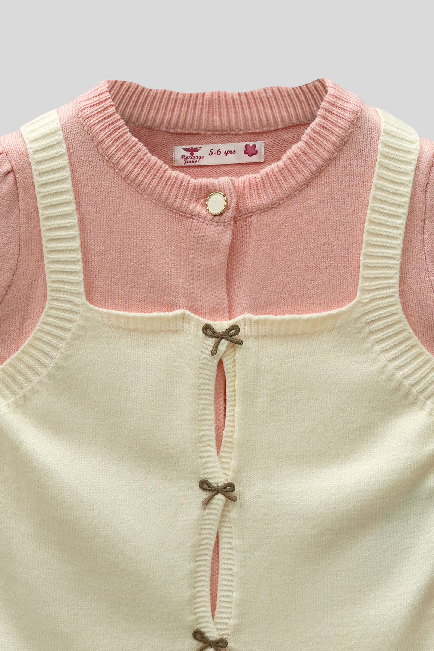 Little Girls’ Wool Jersey Frock - Blush