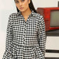 Women Woven Long Dress - Checkered