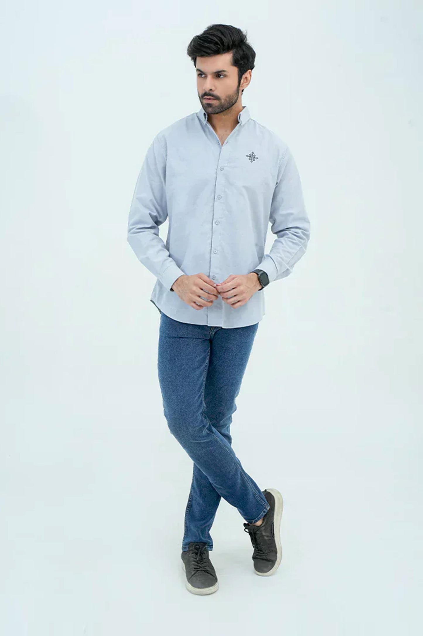 Men Basic Oxford Shirt - Tropical Blue