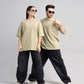 Men Boxy Fit Cotton T-Shirt - Grey Green