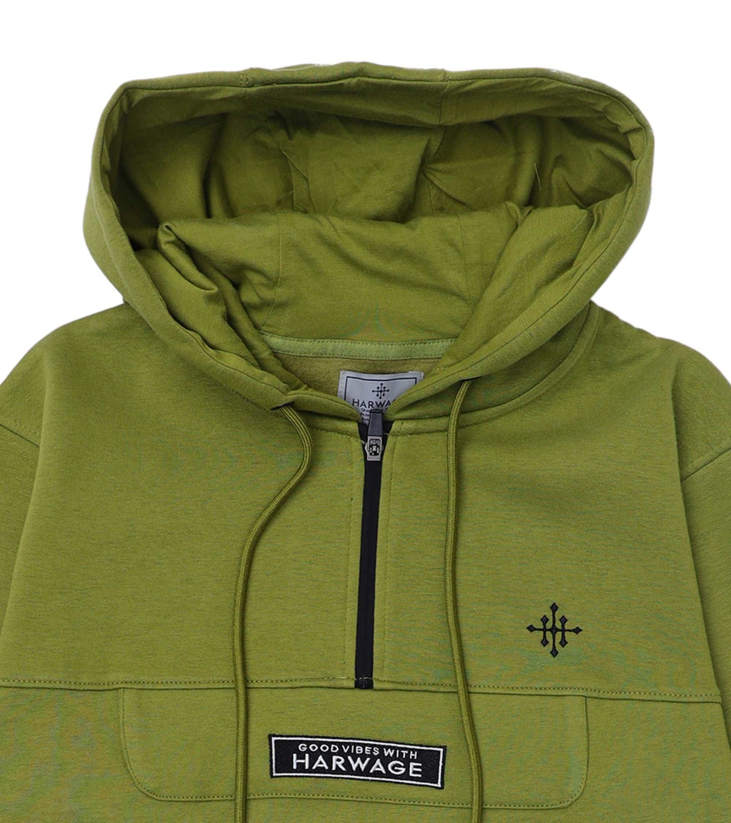 Men Regular Fit Hoodie – Olive Green - Harwage