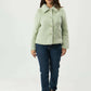 Women Rabbit Wool Coat - Sea Green - Harwage
