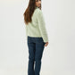 Women Rabbit Wool Coat - Sea Green - Harwage