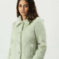 Women Rabbit Wool Coat - Sea Green - Harwage