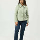 Women Rabbit Wool Coat - Sea Green - Harwage