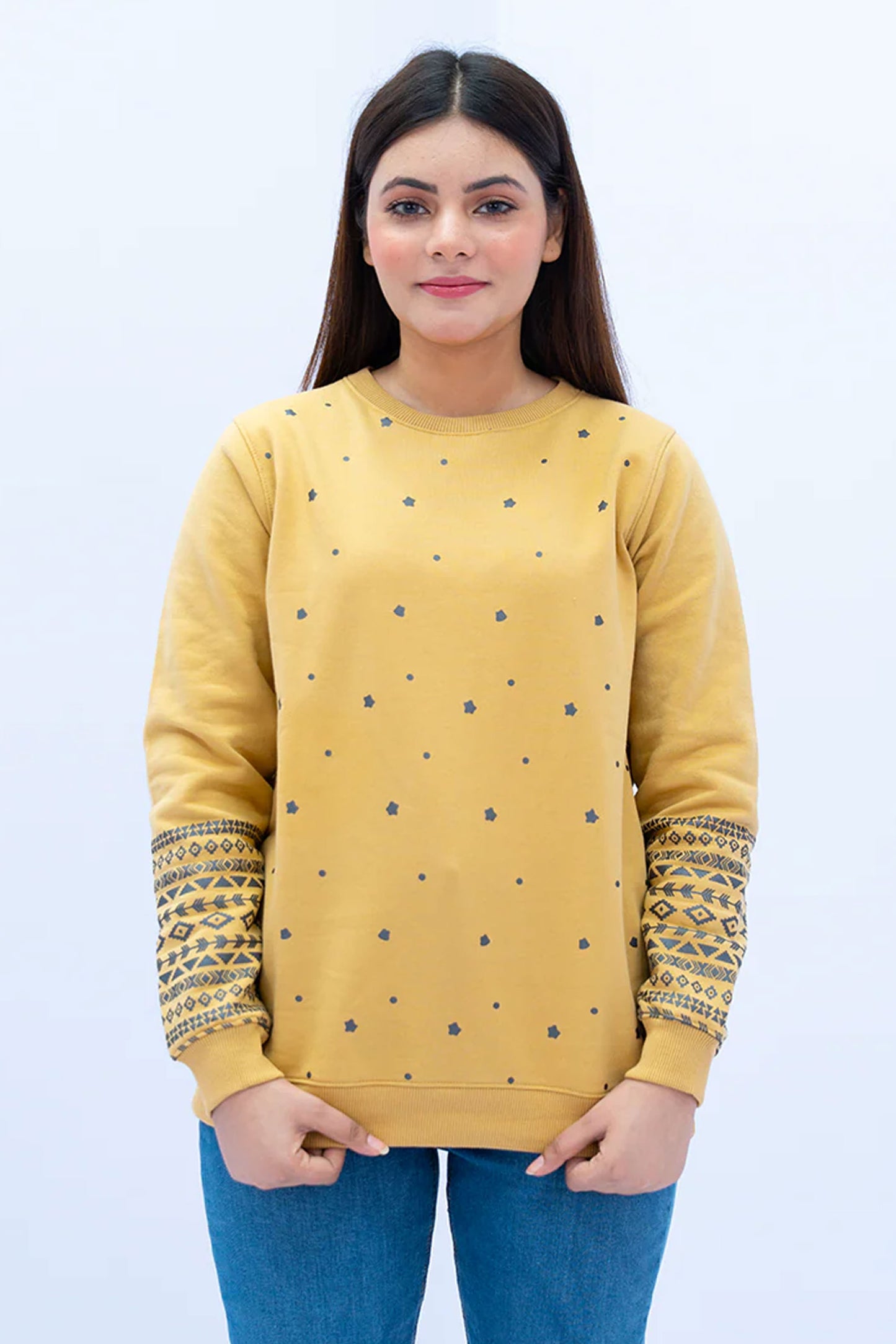 Women Sweatshirt Regular Fit - Beige