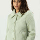 Women Rabbit Wool Coat - Sea Green