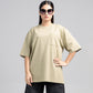 Women Boxy Fit Cotton T-Shirt - Grey Green
