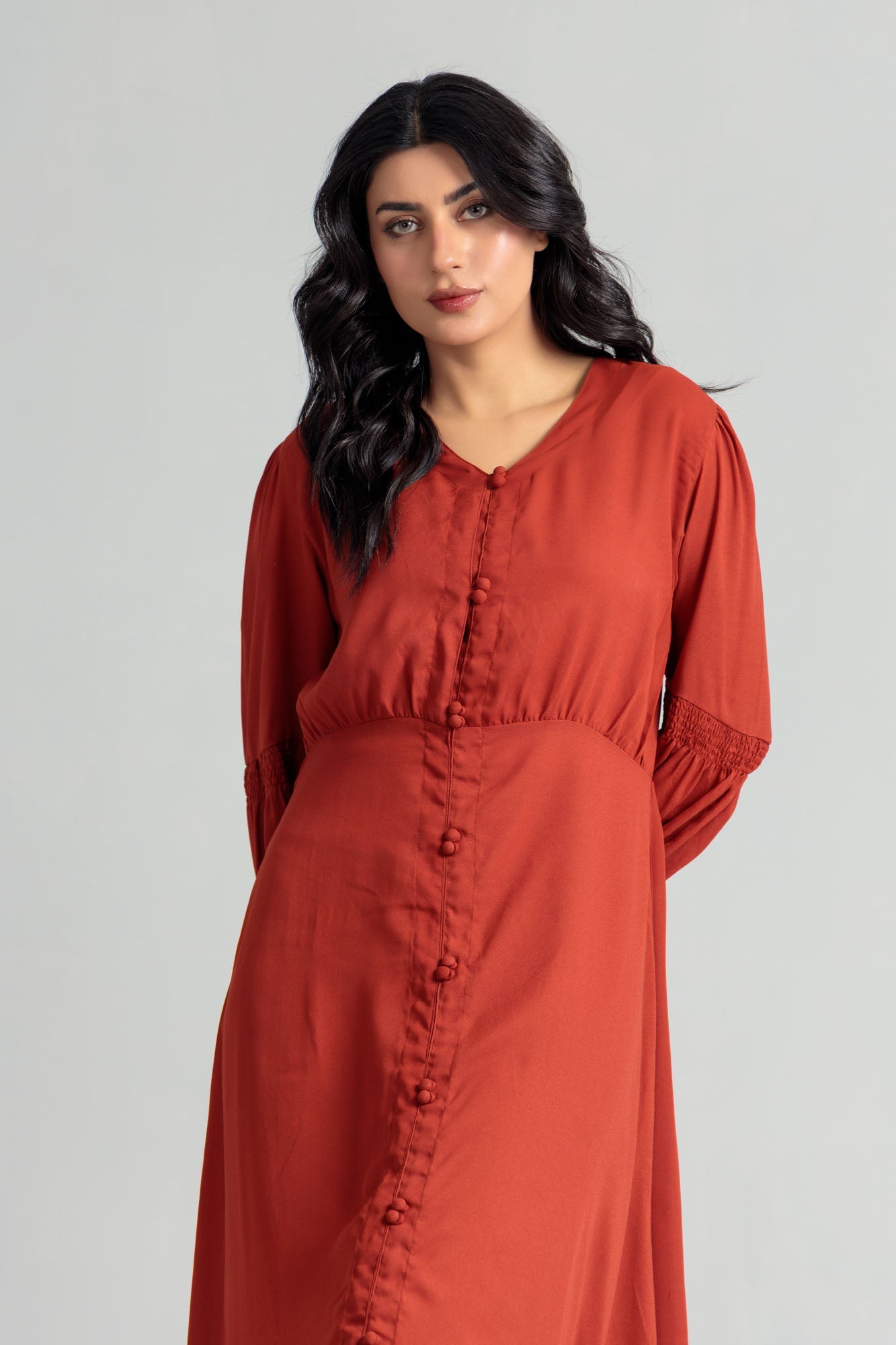Women’s Georgette Maxi Dress - Rust
